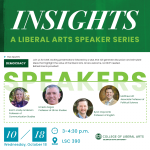 Insights: Democracy event on Oct. 18 from 3-4:30 pm in LSC 390