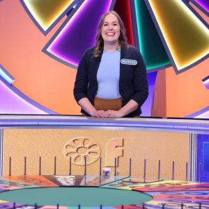 Marissa Rogers participating in Wheel of Fortune.