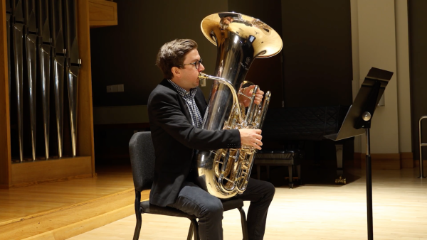 Brian Segrue playing tuba