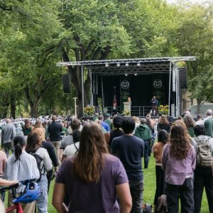 Crowd and stage