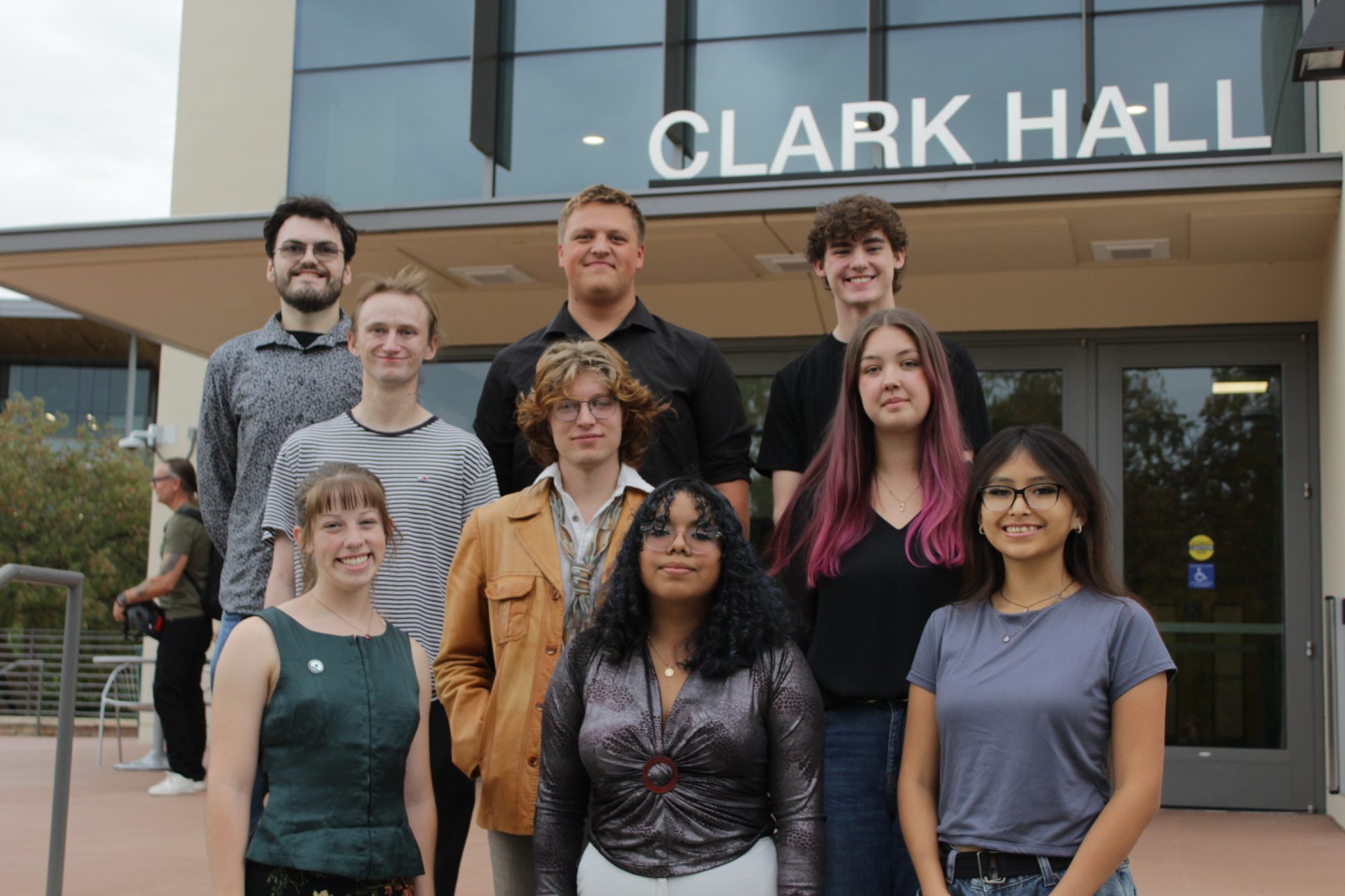 CLARC student members posing in front of Clark Hall