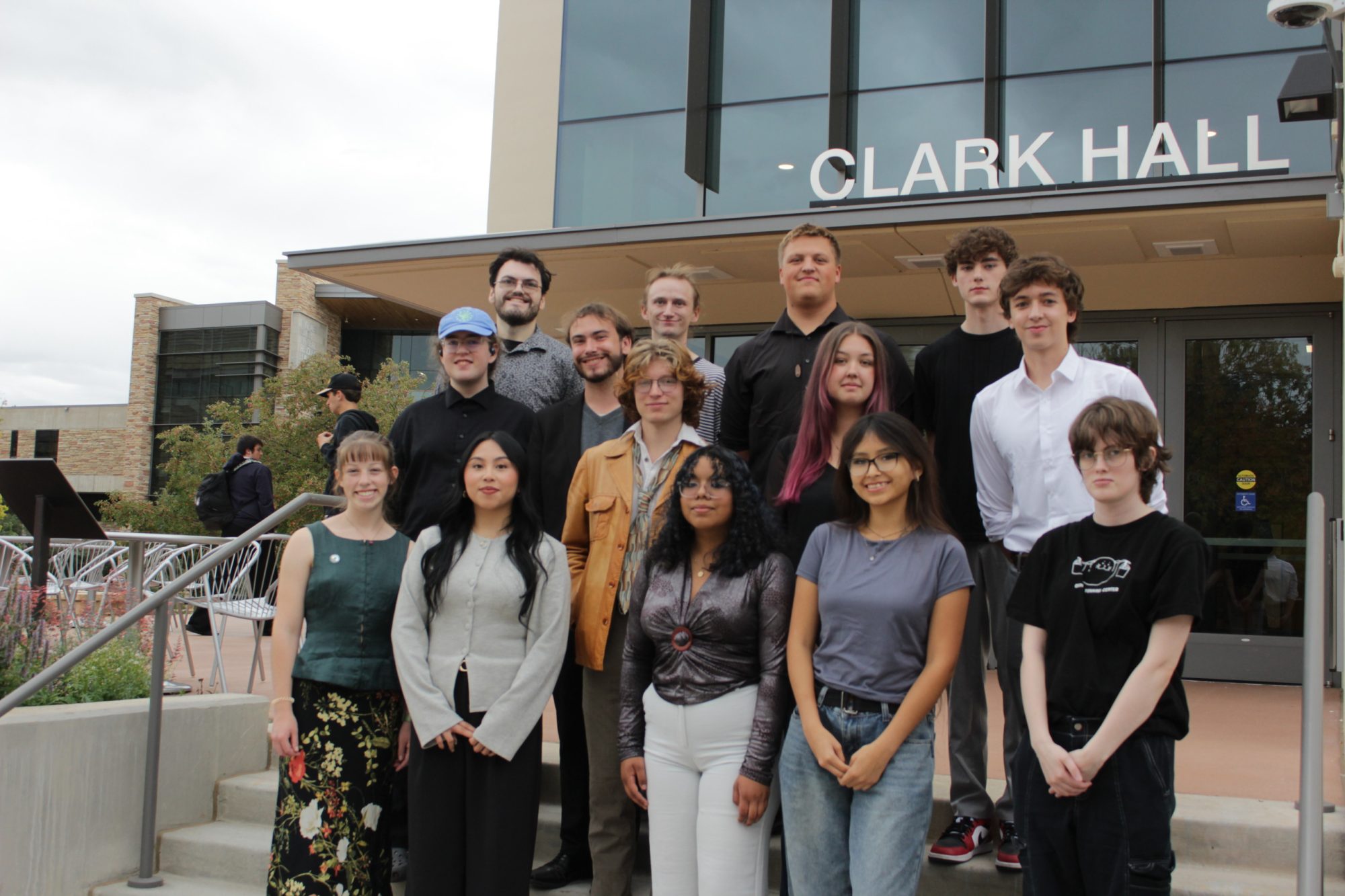 CLARC student members posing in front of Clark Hall