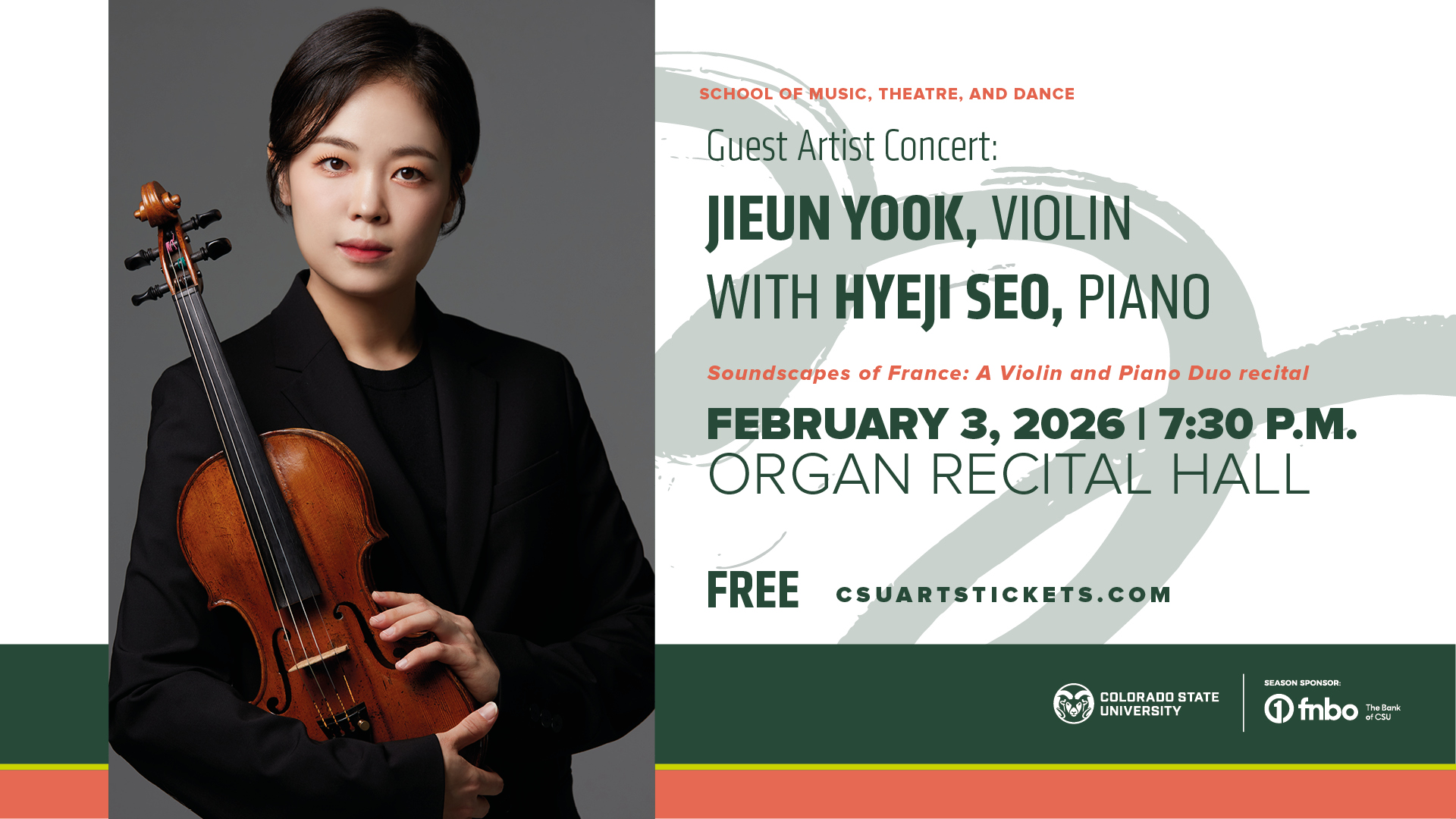 <em>Guest Artist Concert</em>: Jieun Yook, Violin with Hyeji Seo, Piano / FREE