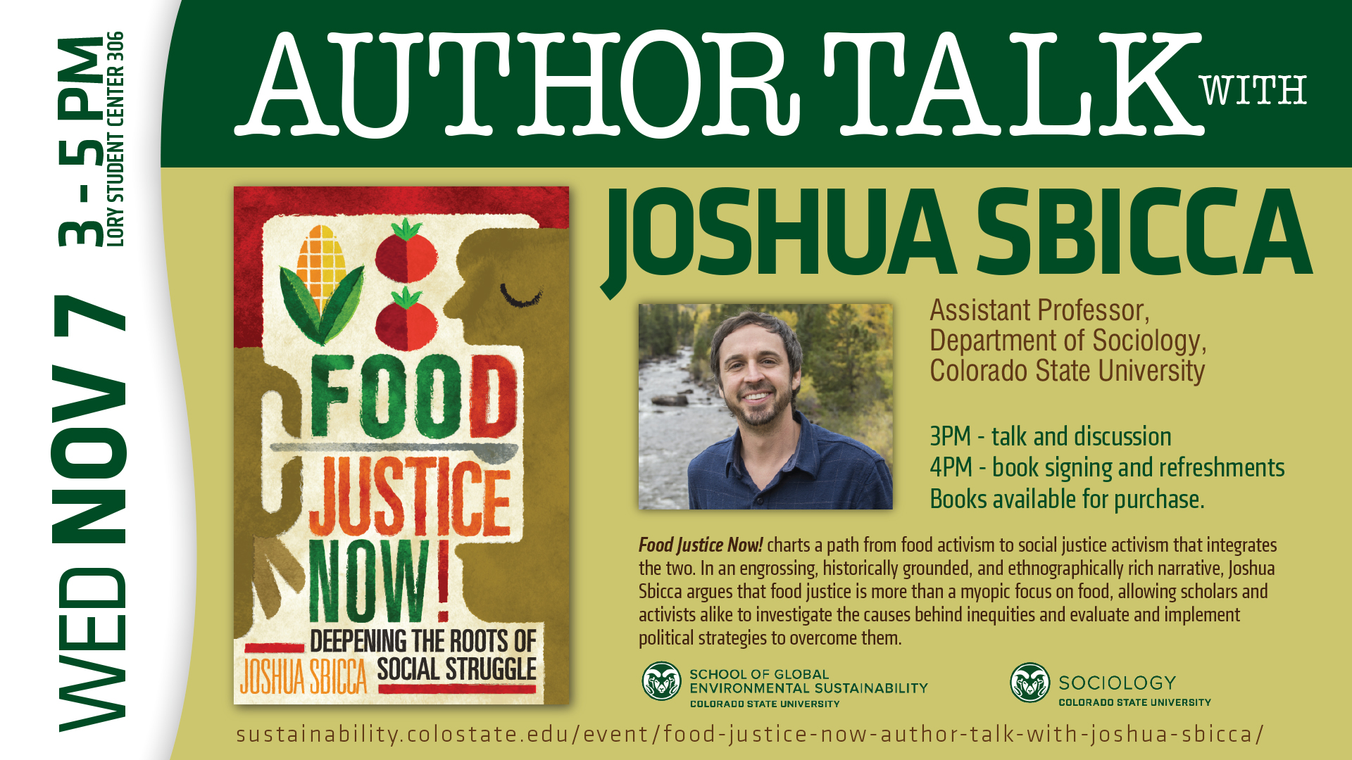 Josh Sbicca Author Talk for <I>Food Justice Now!</I>