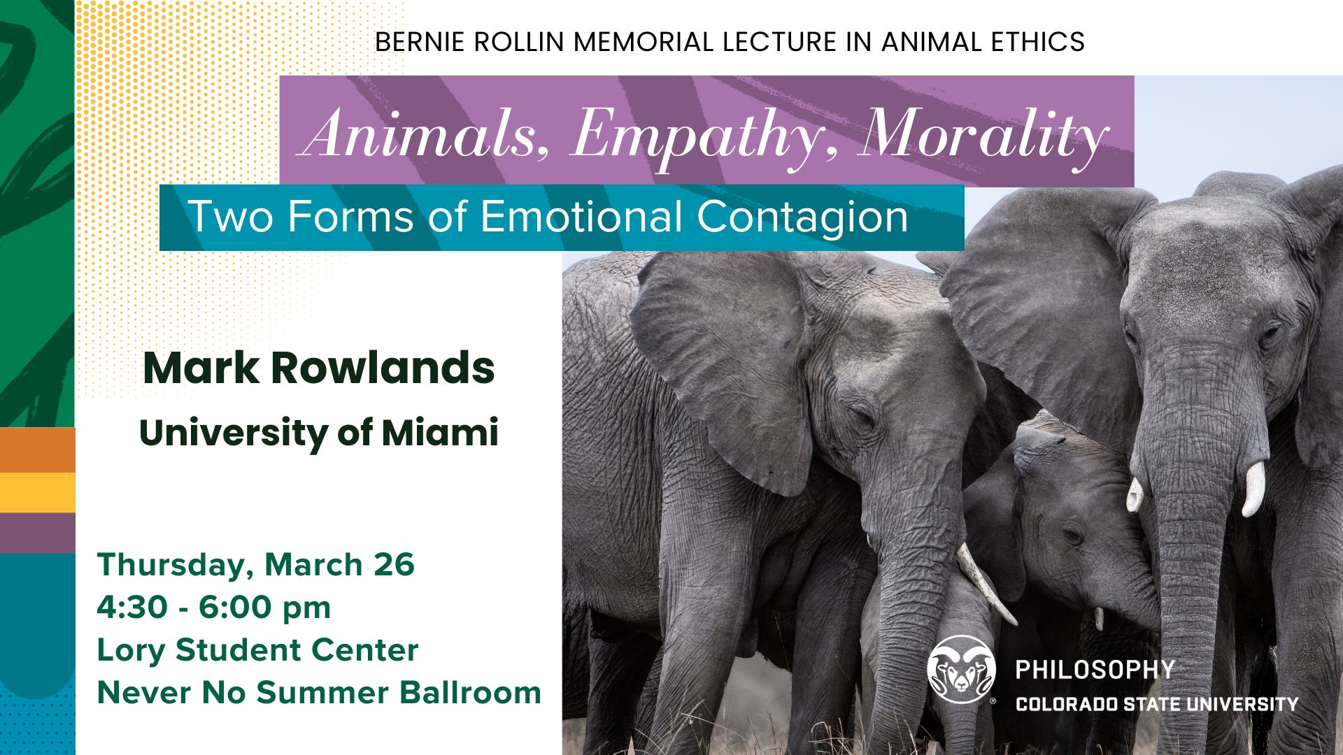 Bernie Rollin Memorial Lecture: Animals, Empathy, Morality with Dr. Mark Rowlands